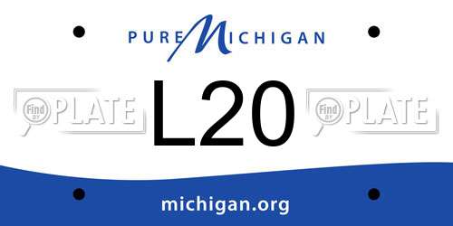 L20 Michigan License Plate