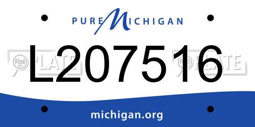 L207516 Michigan License Plate