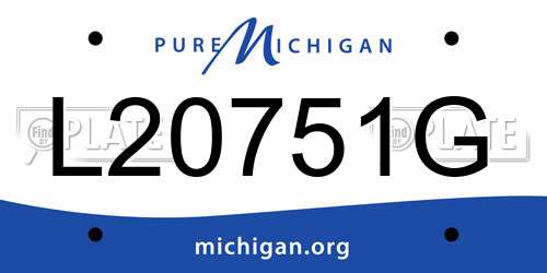 L20751G Michigan License Plate
