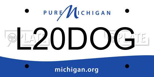 L20DOG Michigan License Plate