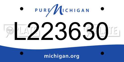 L223630 Michigan License Plate