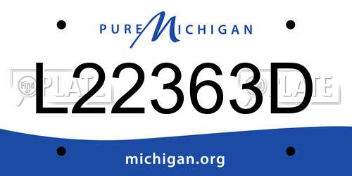 L22363D Michigan License Plate