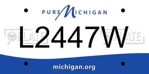 L2447W Michigan License Plate