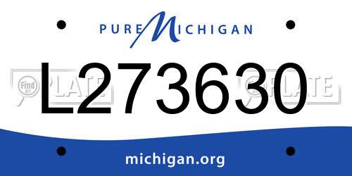 L273630 Michigan License Plate