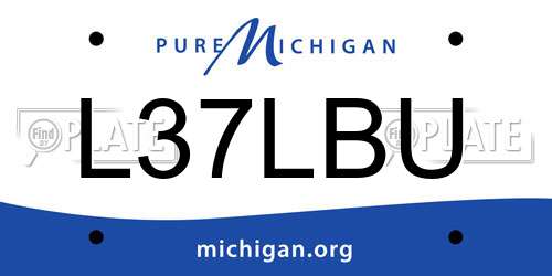 L37LBU Michigan License Plate