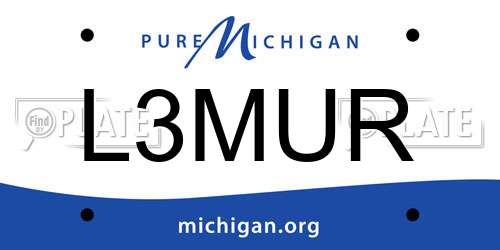 L3MUR Michigan License Plate