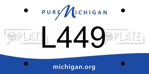 L449 Michigan License Plate