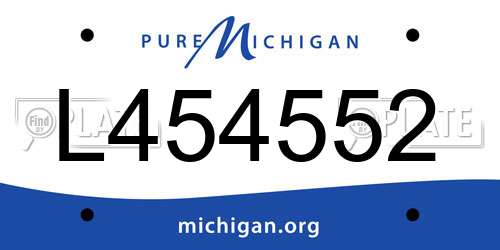 L454552 Michigan License Plate