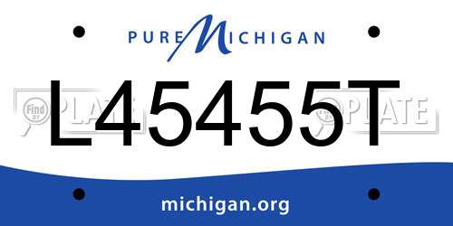 L45455T Michigan License Plate