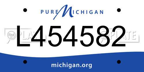 L454582 Michigan License Plate