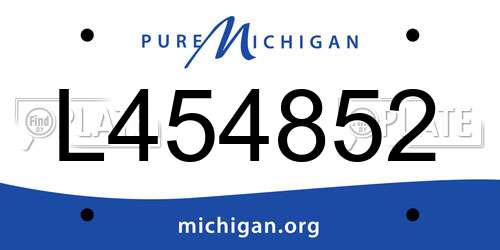 L454852 Michigan License Plate