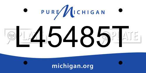 L45485T Michigan License Plate