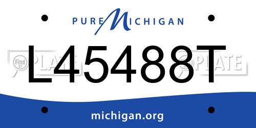 L45488T Michigan License Plate