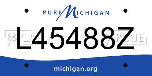 L45488Z Michigan License Plate