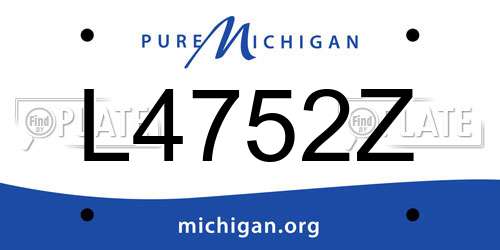 L4752Z Michigan License Plate