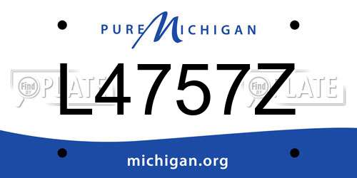 L4757Z Michigan License Plate