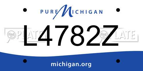 L4782Z Michigan License Plate