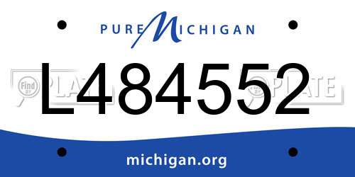 L484552 Michigan License Plate