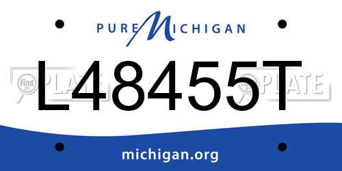L48455T Michigan License Plate
