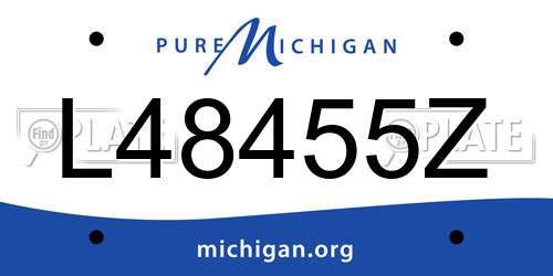 L48455Z Michigan License Plate