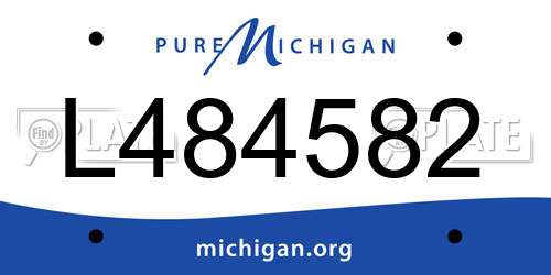 L484582 Michigan License Plate