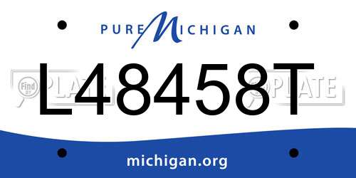 L48458T Michigan License Plate