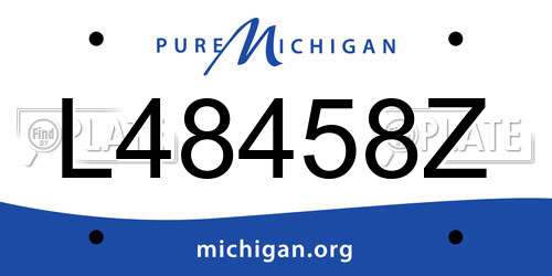 L48458Z Michigan License Plate