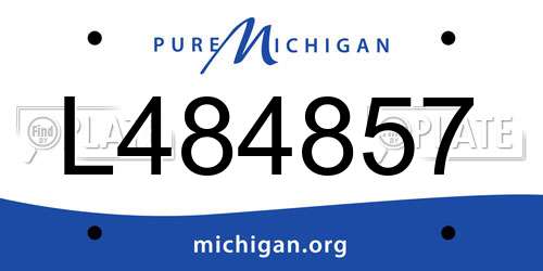L484857 Michigan License Plate