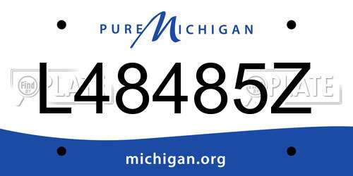 L48485Z Michigan License Plate