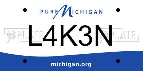 L4K3N Michigan License Plate