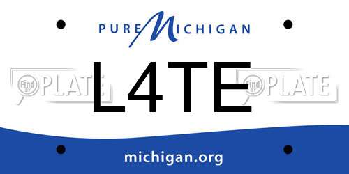 L4TE Michigan License Plate