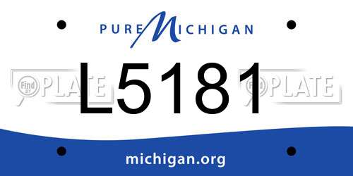 L5181 Michigan License Plate