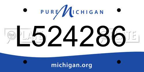 L524286 Michigan License Plate