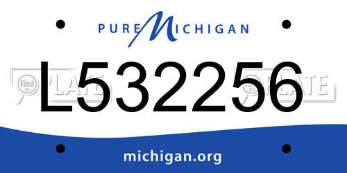 L532256 Michigan License Plate