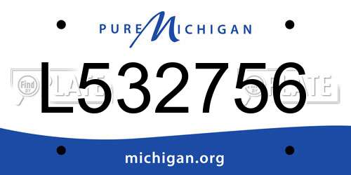 L532756 Michigan License Plate