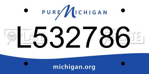 L532786 Michigan License Plate