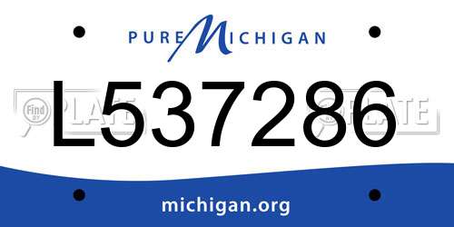 L537286 Michigan License Plate