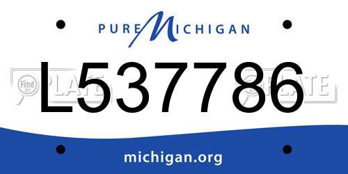 L537786 Michigan License Plate
