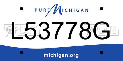 L53778G Michigan License Plate
