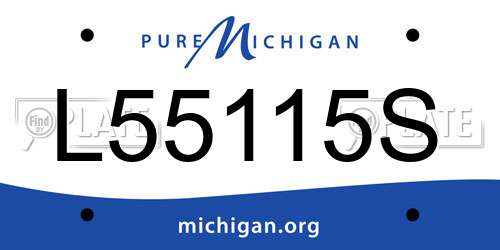L55115S Michigan License Plate