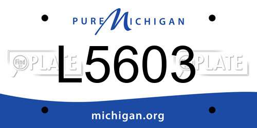L5603 Michigan License Plate