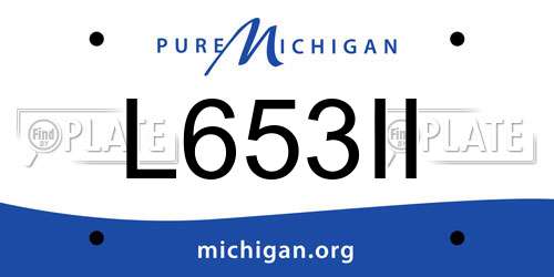 L653II Michigan License Plate