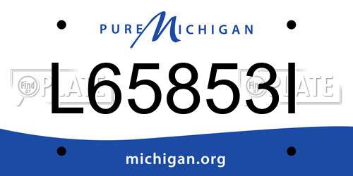 L65853I Michigan License Plate