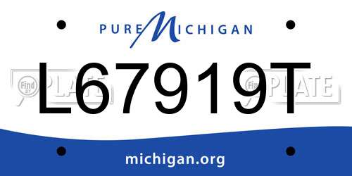 L67919T Michigan License Plate