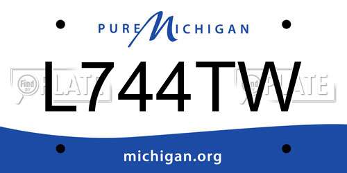 L744TW Michigan License Plate