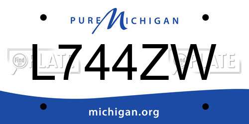 L744ZW Michigan License Plate