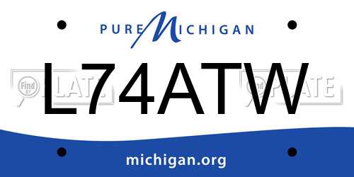 L74ATW Michigan License Plate