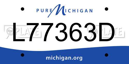 L77363D Michigan License Plate
