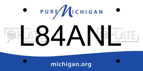 L84ANL license plate in MI state