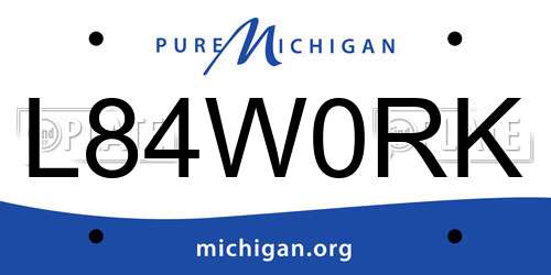 L84W0RK Michigan License Plate